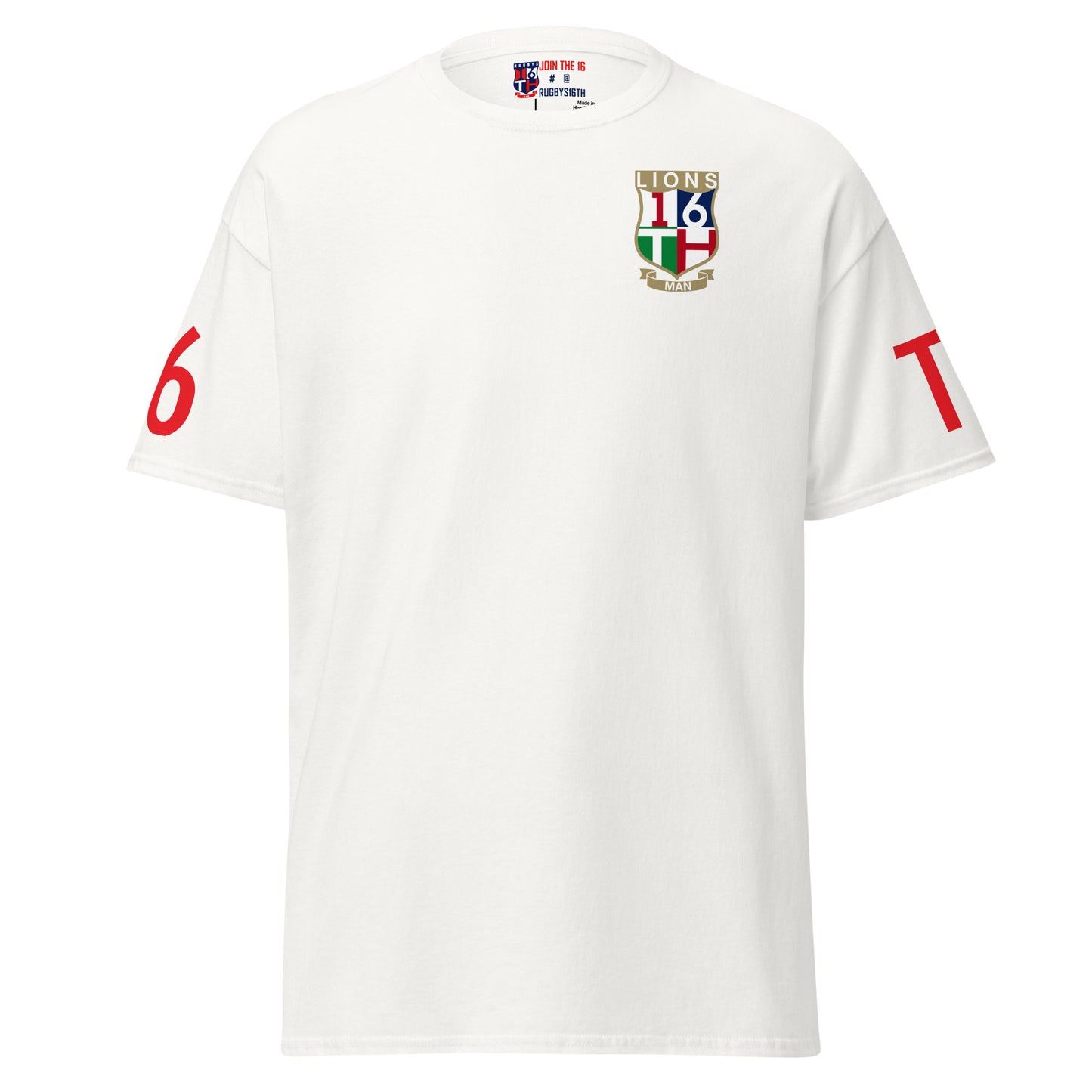 Lions Tour “16th Man” Rugby Fan Shirt Back Shield – White Edition