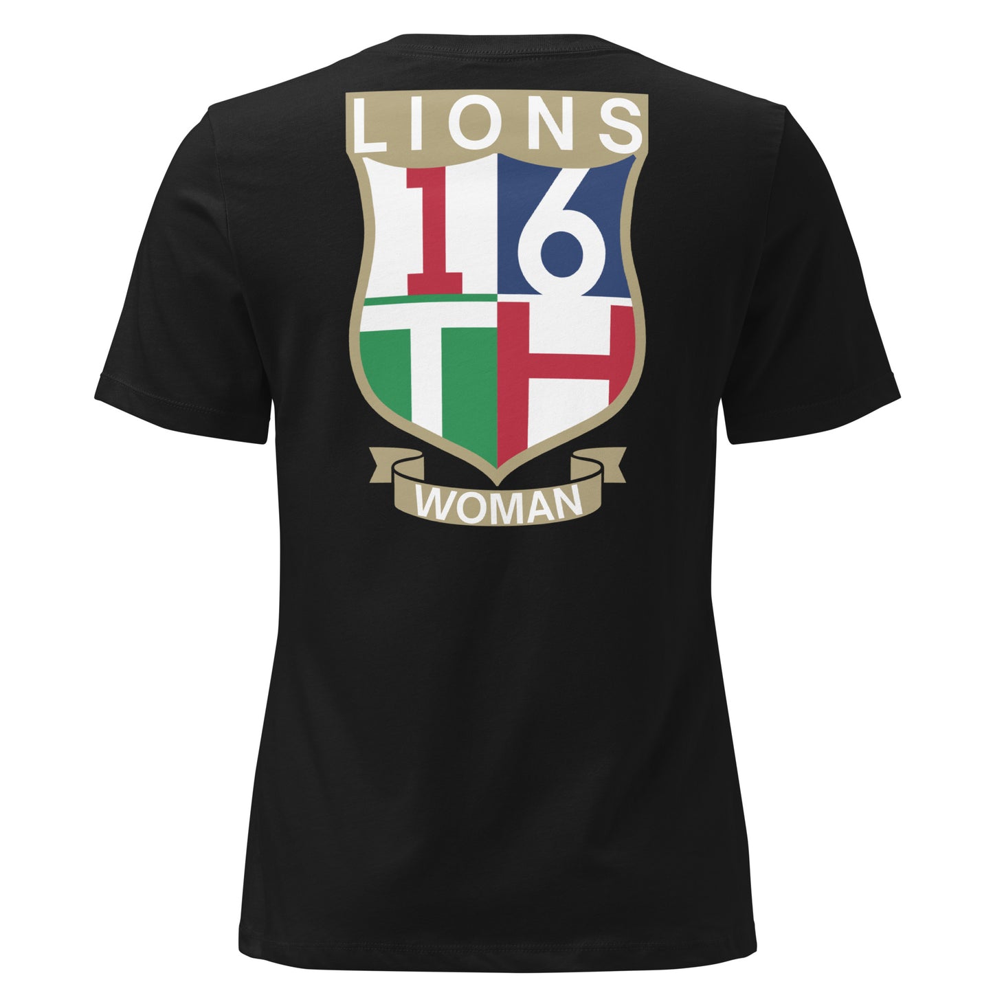 Lions Tour “16th Woman” Rugby Fan Shirt Back Shield – Black Edition Fitted
