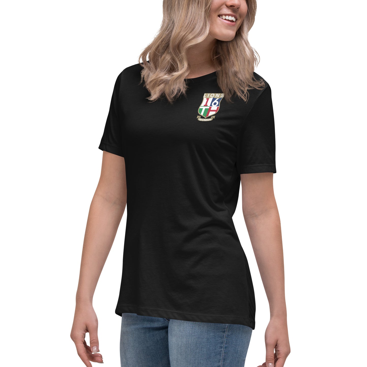 Lions Tour “16th Woman” Rugby Fan Shirt Back Shield – Black Edition Fitted