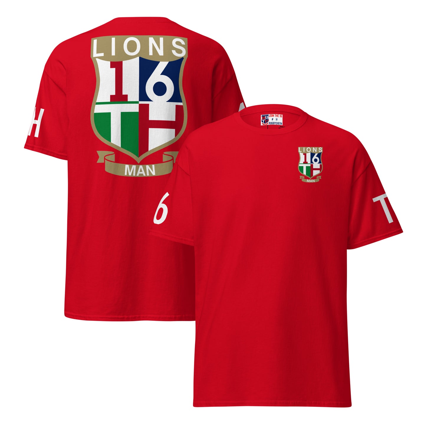 Lions Tour “16th Man” Rugby Fan Shirt Back Shield – Red Edition